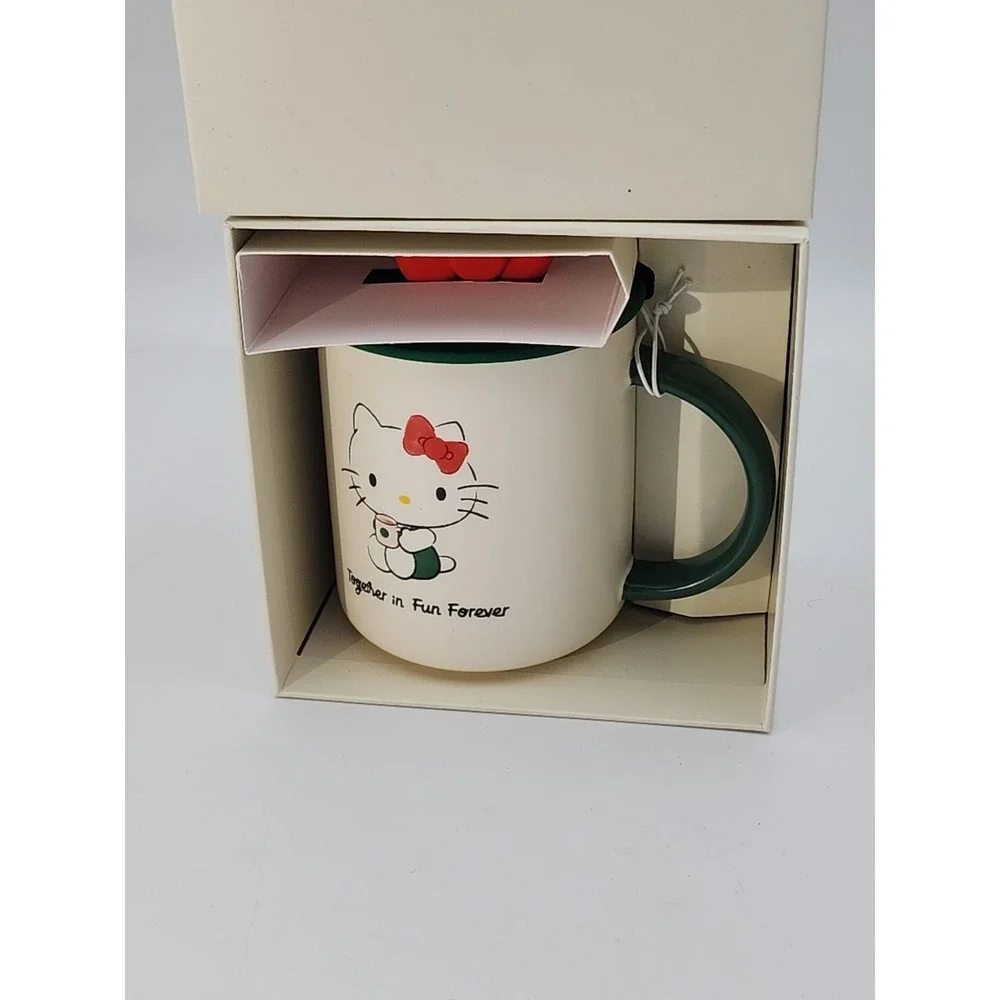 STARBUCKS x HELLO KITTY Ceramic Bow Top 16oz Mug -‎ Together In Fun Forever-NIB